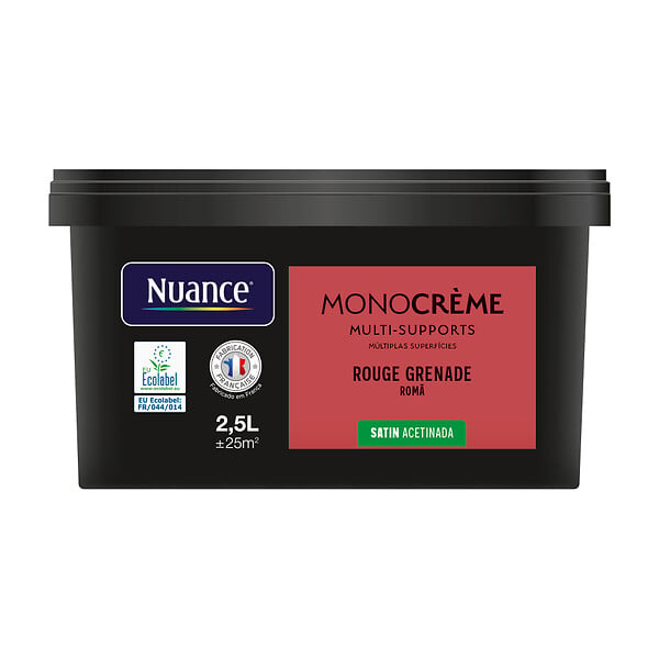 NUANCE - Peinture Monocrème - Rouge grenade - Satin - 2,5L - large