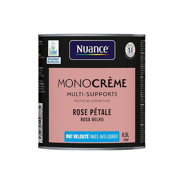 NUANCE - Peinture MonoCrème - Rose pétale - Mat - 0.5L - large