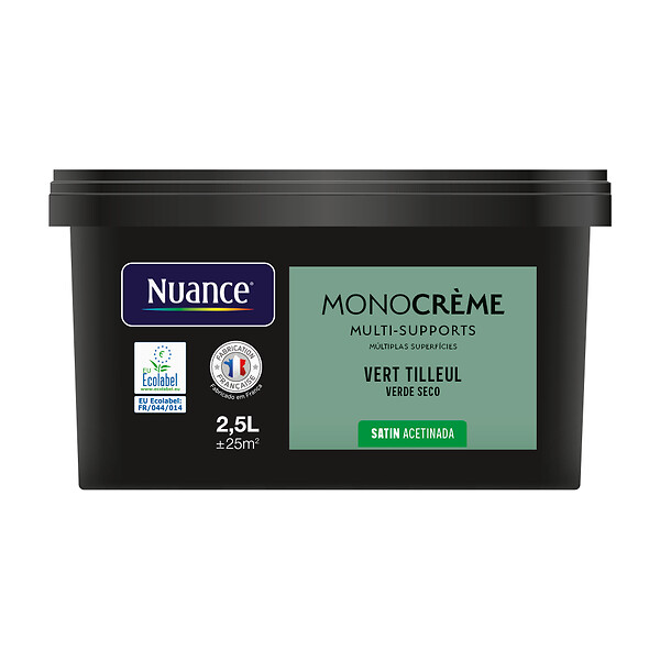 NUANCE - Peinture Monocrème - Vert tilleul - Satin - 2,5L - large
