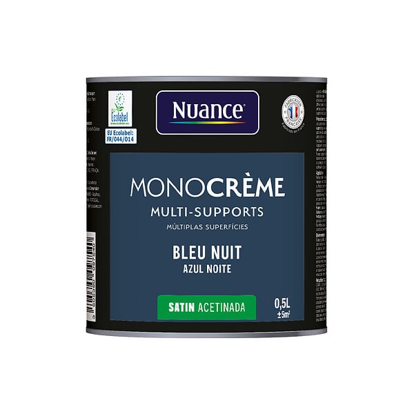 NUANCE - Peinture MonoCrème - Bleu nuit - Satin - 0.5L - large
