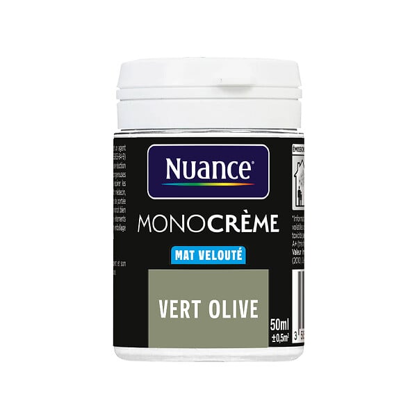 NUANCE - Testeur peinture MonoCrème - Vert olive - Mat - 50ml - large