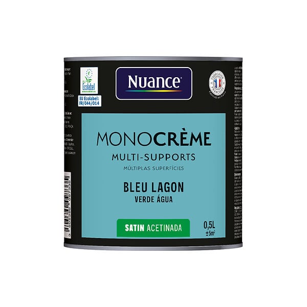 NUANCE - Peinture MonoCrème - Bleu lagon - Satin - 0.5L - large