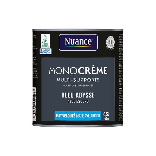 NUANCE - Peinture MonoCrème - Bleu abysse - Mat - 0.5L - large