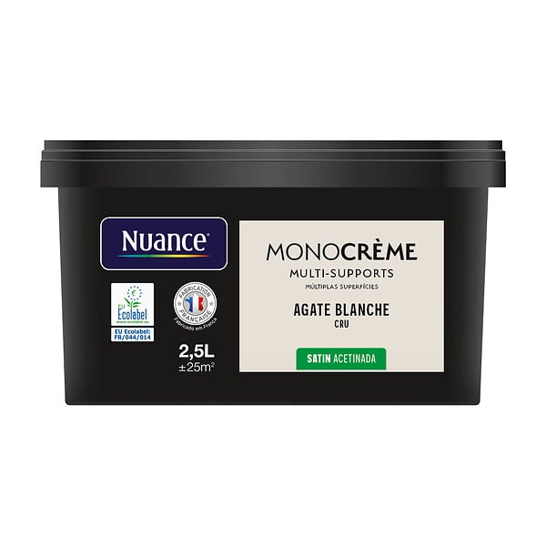 NUANCE - Peinture Monocrème - Agate blanche - Satin - 2,5L - large