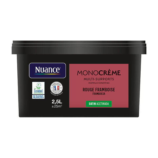 NUANCE - Peinture Monocrème - Rouge framboise - Satin - 2,5L - large
