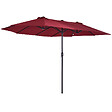 OUTSUNNY - Parasol de jardin XXL parasol grande taille 4,6L x 2,7l x 2,4H m ouverture fermeture manivelle acier polyester haute densité bordeaux - vignette