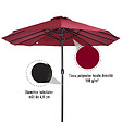 OUTSUNNY - Parasol de jardin XXL parasol grande taille 4,6L x 2,7l x 2,4H m ouverture fermeture manivelle acier polyester haute densité bordeaux - vignette