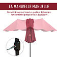 OUTSUNNY - Parasol de jardin XXL parasol grande taille 4,6L x 2,7l x 2,4H m ouverture fermeture manivelle acier polyester haute densité bordeaux - vignette