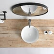 STANO - Vasque à poser ronde en céramique MENDOZA 6 coloris Ø36 cm Blanc mat liseré doré - vignette