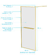 AURLANE - Paroi de Douche Or Doré Brossé 100x200cm - Porte-Serviette et Etagère - vignette