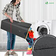 VOUNOT - Panier a linge pliable 100L avec sac intérieur cadre bambou et couvercle gris - vignette