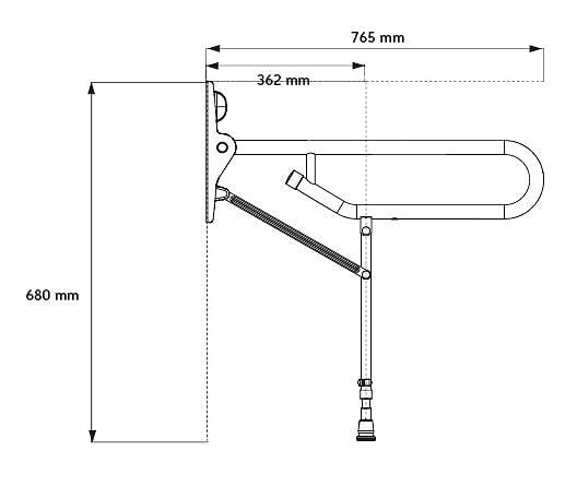 AKW - AKW - Barre d'appui rabbatable avec pied réglable Diam 32mm blanche (Accessibilité PMR) Akw - large