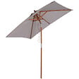 OUTSUNNY - Parasol rectangulaire inclinable bois polyester haute densité 2L x 1,5l x 2,3H m gris clair - vignette