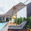 OUTSUNNY - Parasol rectangulaire inclinable bois polyester haute densité 2L x 1,5l x 2,3H m gris clair - vignette