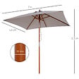OUTSUNNY - Parasol rectangulaire inclinable bois polyester haute densité 2L x 1,5l x 2,3H m gris clair - vignette