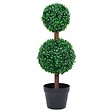 VIDAXL - vidaXL Plante de buis artificiel avec pot Forme de boule Vert 60 cm - vignette