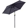 OUTSUNNY - Parasol inclinable de jardin balcon terrasse manivelle toile polyester imperméabilisée haute densité 180 g/m² Ø2,6 x 2,35H m alu gris - vignette