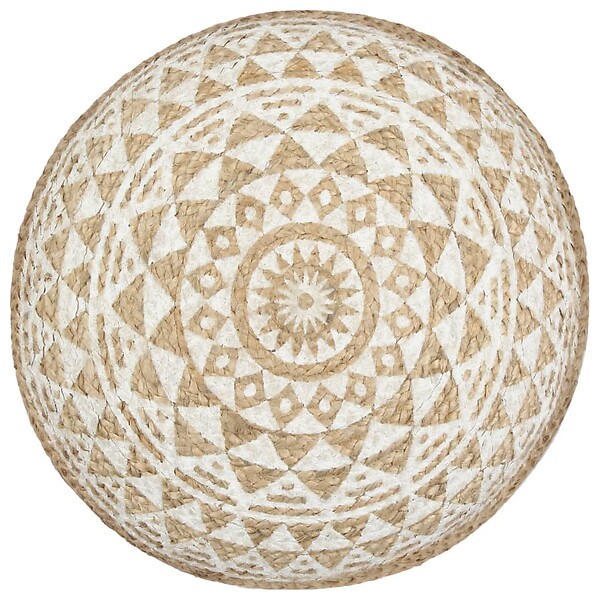 VIDAXL - vidaXL Pouf fait à la main Blanc 45x30 cm Jute - large