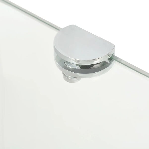 VIDAXL - vidaXL Étagère de coin avec supports chromés Verre Transparent 35 x 35 cm - large