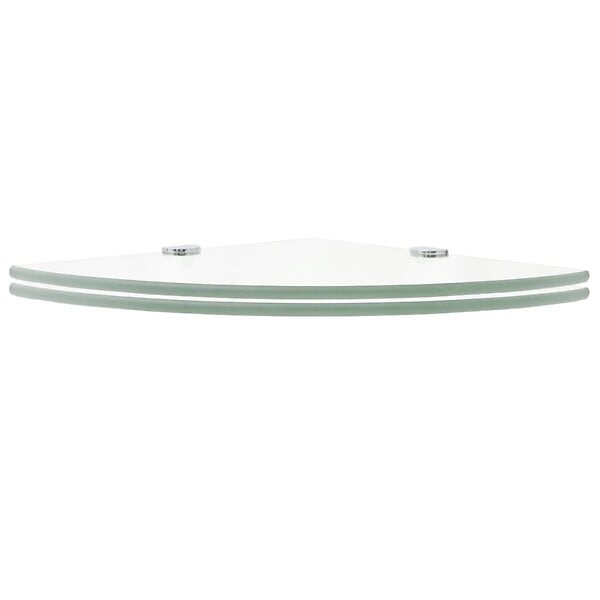 VIDAXL - vidaXL 2x Etagères d'Angle et Supports Chromés Etagère Murale Cuisine Salle de Bains Salon Maison Intérieur Verre Transparent 25x25 cm - large