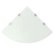 VIDAXL - vidaXL Étagère de coin avec supports chromés salle de bain Verre Blanc 45x45 cm - vignette