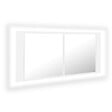 VIDAXL - vidaXL Armoire salle de bain à miroir LED Blanc 100x12x45 cm Acrylique - vignette