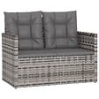 VIDAXL - vidaXL Banc de jardin avec coussins Gris 105 cm Résine tressée - vignette