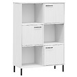 VIDAXL - vidaXL Bibliothèque avec pieds en métal Blanc 90x35x128,5 cm Bois OSLO - vignette