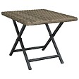 VIDAXL - vidaXL Table pliable gris 45x35x32 cm résine tressée - vignette