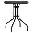 VIDAXL - vidaXL Table de jardin Noir 80 cm Acier et verre - vignette