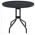 VIDAXL - vidaXL Table de jardin Noir 80 cm Acier et verre - vignette