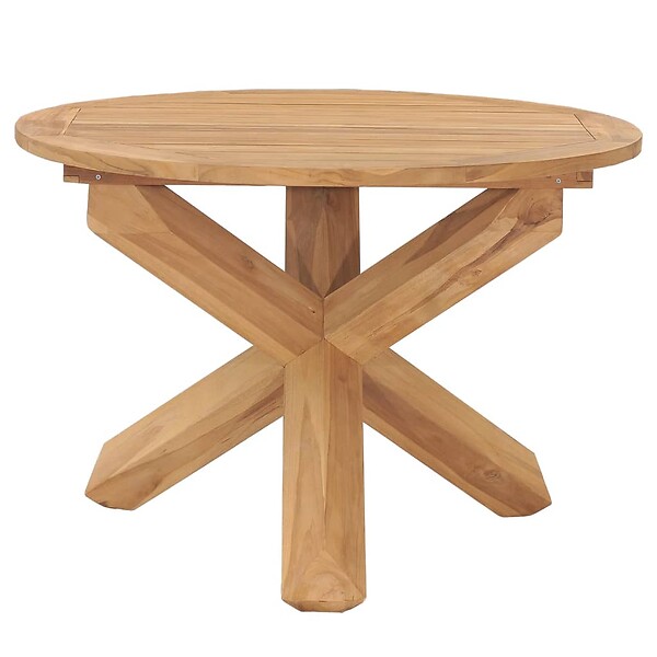 VIDAXL - vidaXL Table à dîner de jardin Ø110x75 cm Bois de teck massif - large
