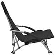VIDAXL - vidaXL Chaises de plage pliables lot de 2 Noir Tissu - vignette