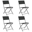 VIDAXL - vidaXL Chaises d'extérieur pliables lot de 4 Noir Acier et textilène - vignette