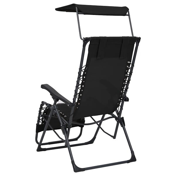 VIDAXL - vidaXL Chaises pliables de terrasse lot de 2 Textilène Noir - large
