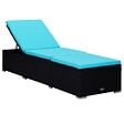 VIDAXL - vidaXL Chaises longues de jardin table à thé 3 pcs Résine tressée Noir - vignette