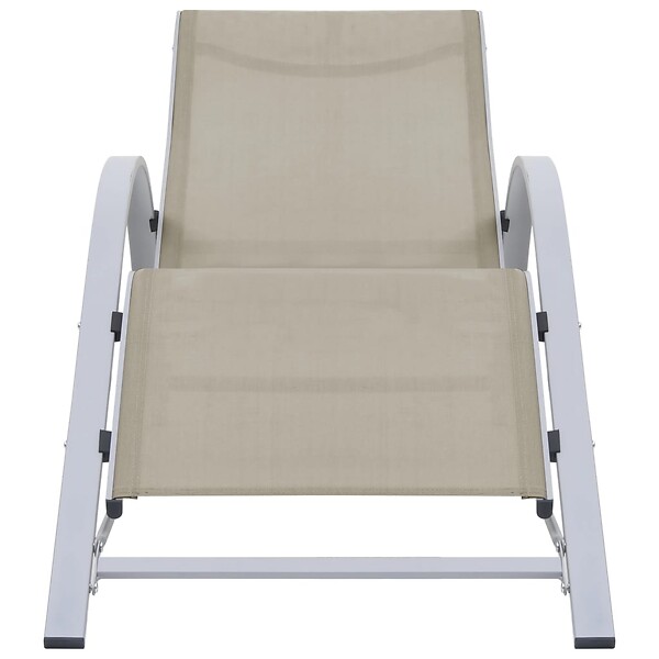 VIDAXL - vidaXL Chaises longues lot de 2 avec table Aluminium Crème - large