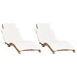 VIDAXL - vidaXL Chaises longues lot de 2 avec coussins Bois massif de teck - vignette