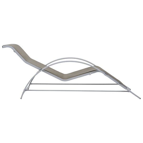 VIDAXL - vidaXL Chaises longues lot de 2 avec table Aluminium Taupe - large
