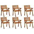 VIDAXL - vidaXL Chaises de jardin lot de 6 Bois d'acacia solide - vignette
