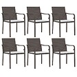 VIDAXL - vidaXL Chaises de jardin et coussins lot de 6 marron 56x59x84 cm rotin - vignette