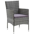 VIDAXL - vidaXL Chaises à manger de jardin lot de 4 Résine tressée Gris - vignette