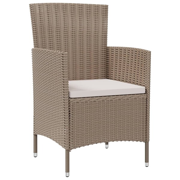 VIDAXL - vidaXL Chaises de jardin avec coussins lot de 4 Résine tressée Beige - large