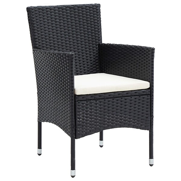 VIDAXL - vidaXL Chaises à manger de jardin lot de 4 Résine tressée Noir - large