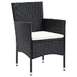 VIDAXL - vidaXL Chaises à manger de jardin lot de 4 Résine tressée Noir - vignette