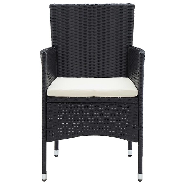 VIDAXL - vidaXL Chaises à manger de jardin lot de 4 Résine tressée Noir - large