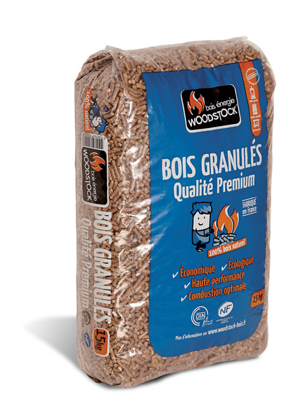 WOODSTOCK - Granulés de bois qualité premium - 15kg - large