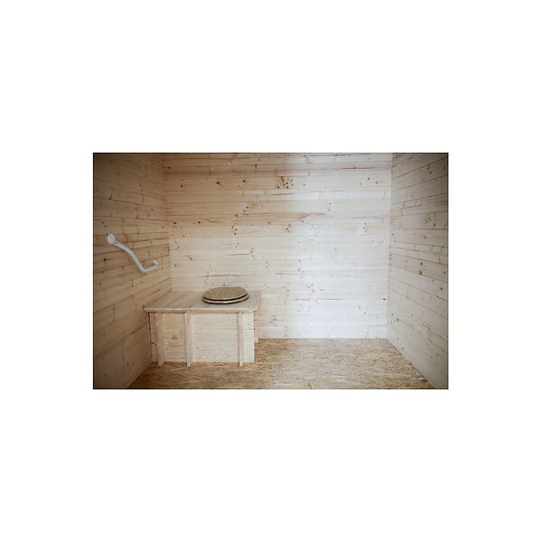 HABRITA - Abri WC bois massif avec plancher adapté aux Personnes à Mobilité Réduite - large