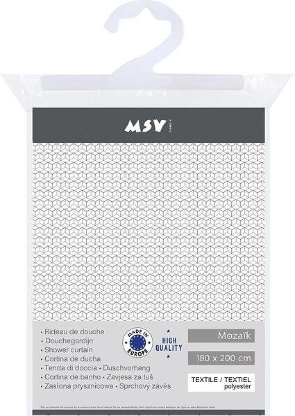 MSV - Rideau douche polyester 180x200cm mozaik - large