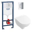 GROHE - Grohe Rapid SL Pack Bâti-support + cuvette sans bride + Abattant + Plaque chrome (RAPIDSL-O.NOVO49-1) - vignette